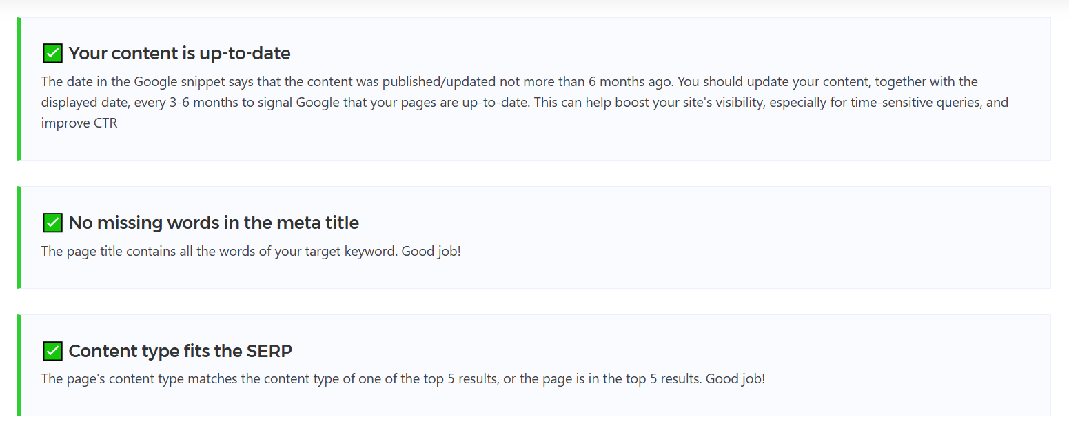 SEO content optimization tips - example