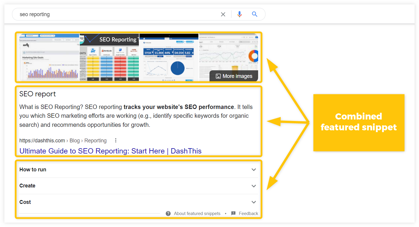 combined featured snippet example