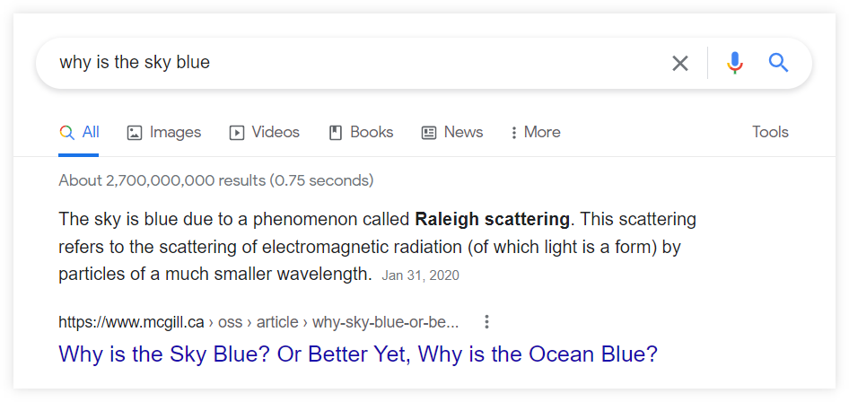 paragraph featured snippet example