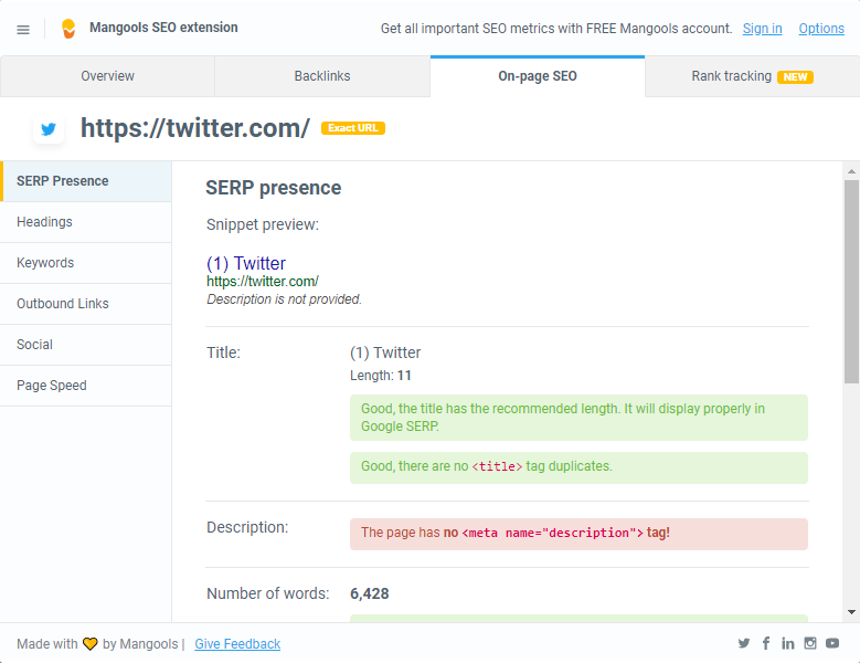 SEO extension