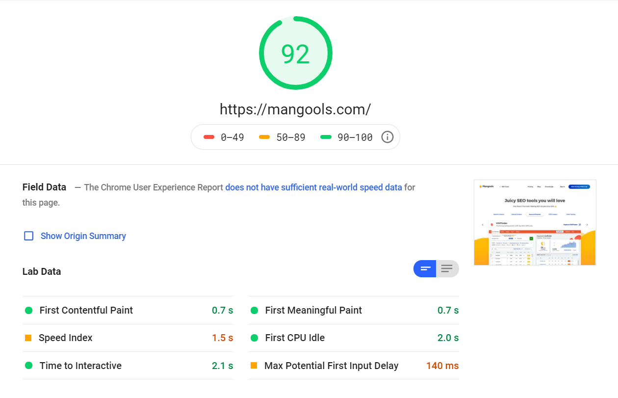 Page Speed ​​Insights