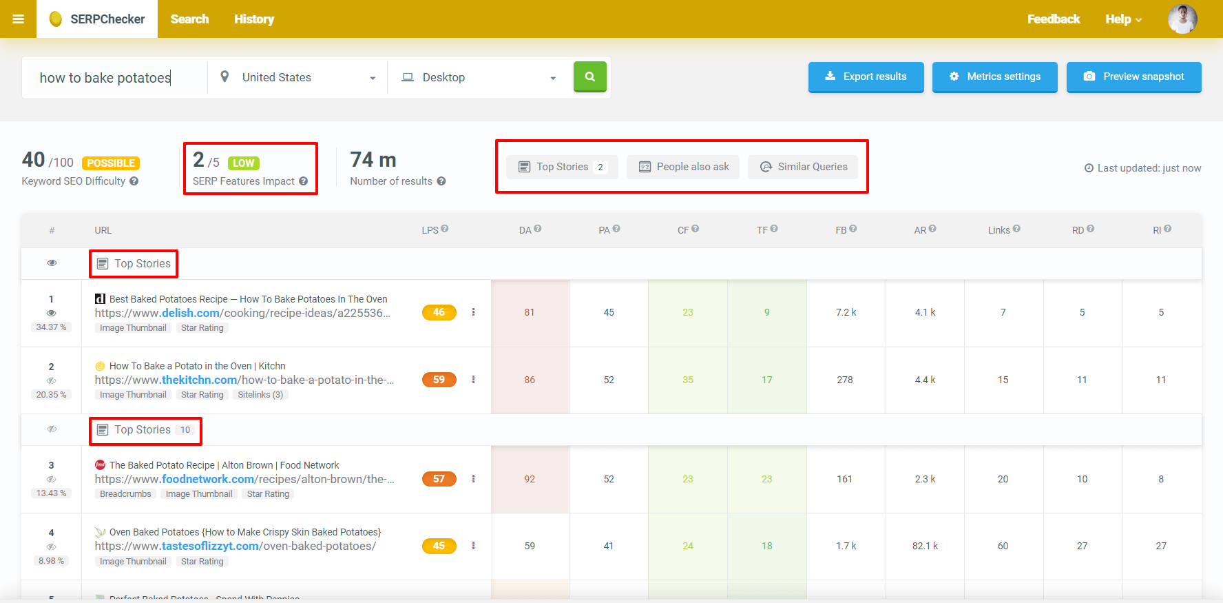 serp seo spreadsheet analyze css