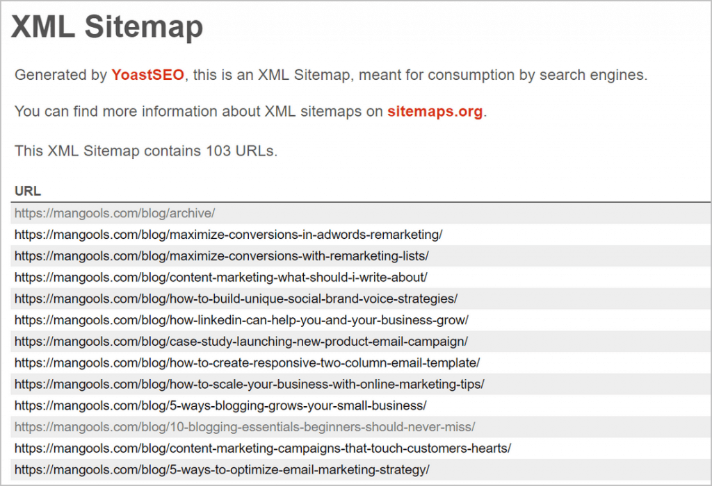 Xml sitemap generator