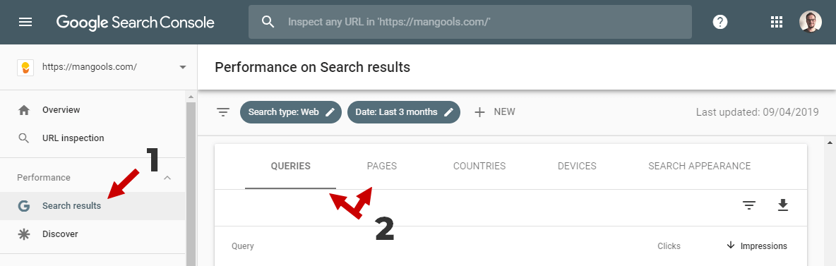 Google Search Console queries