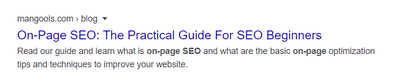 SERP snippet without brand