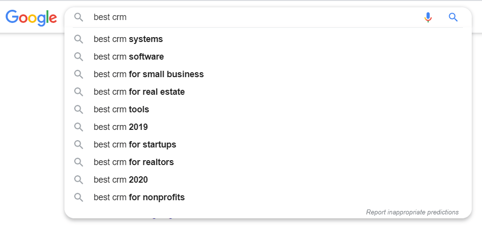 Google autocomplete