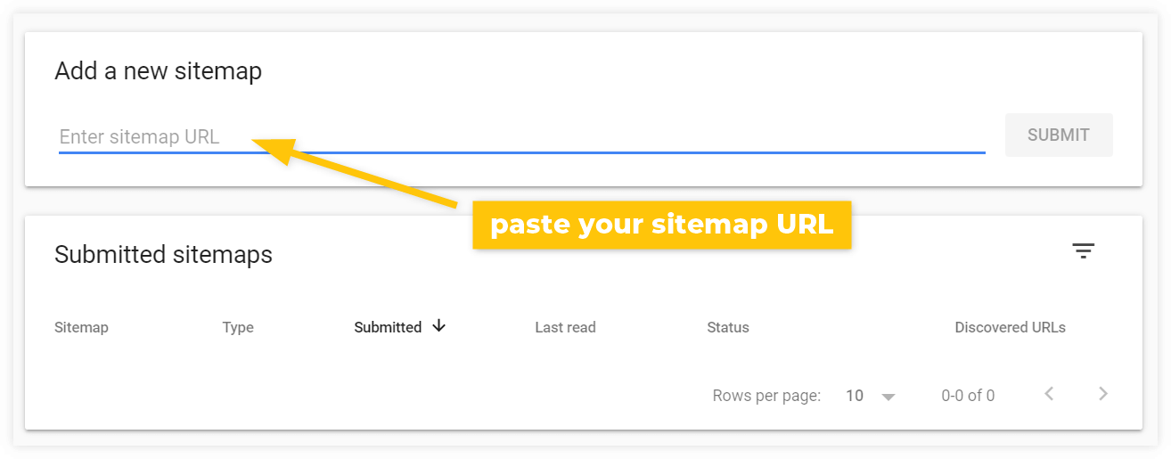 search console add sitemap
