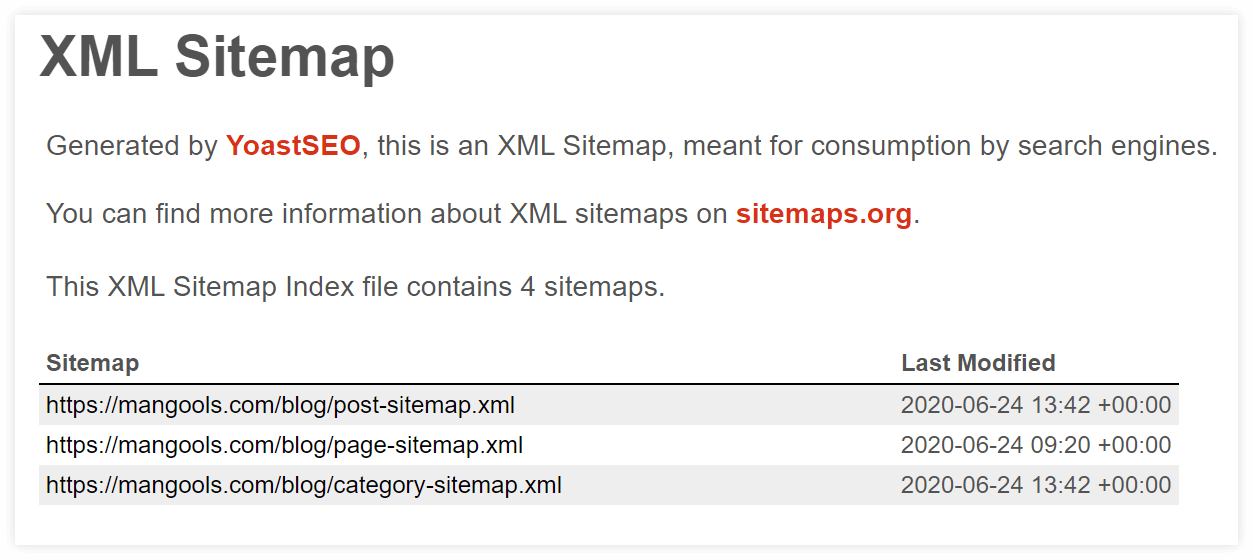 ví dụ về sơ đồ trang xml