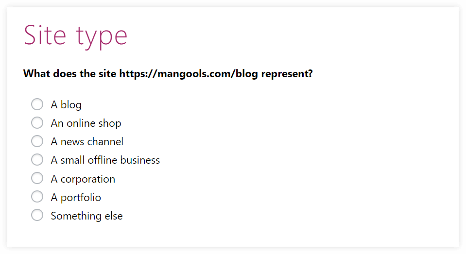 yoast site type