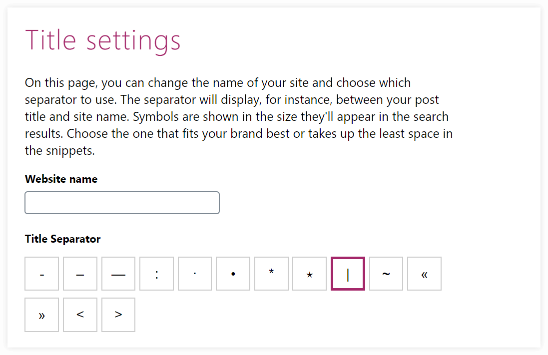 yoast title settings