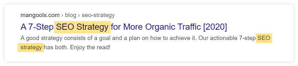 seo strategy serp snippet