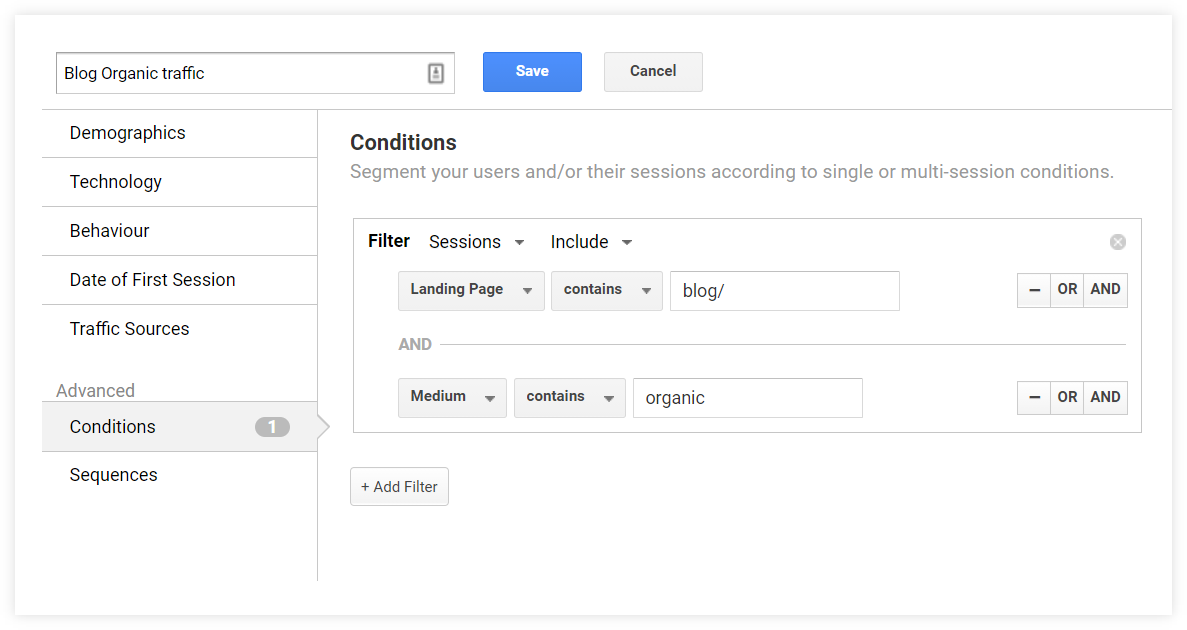 google analytics segments example