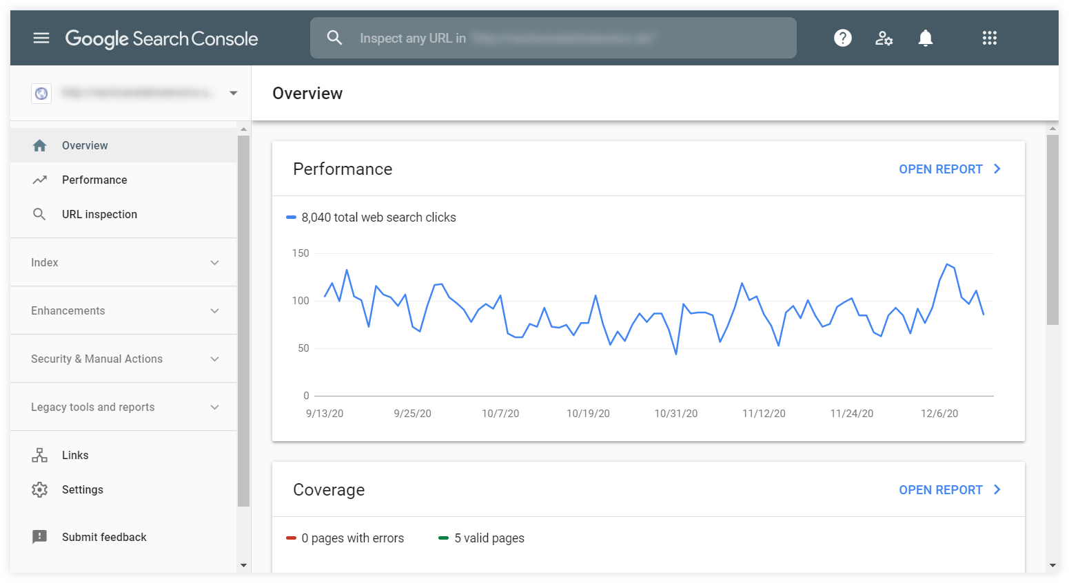 search console overview