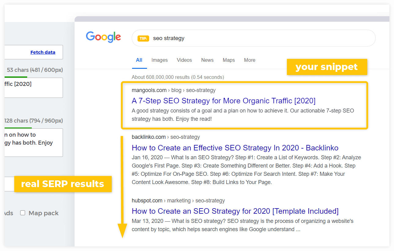 serp simulator serp results