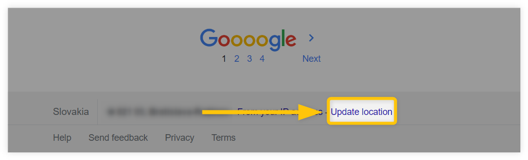 Google-haun sijainnin muuttaminen – vaihe 5