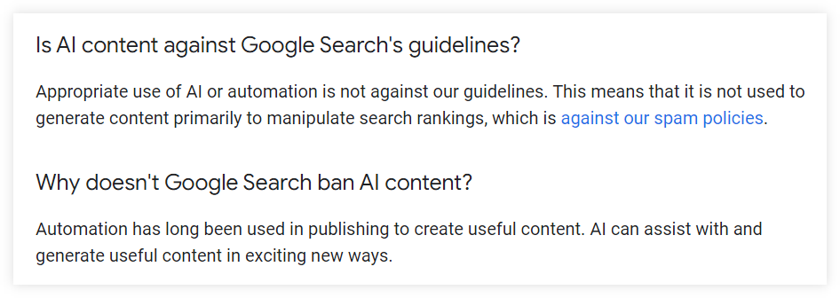 Google on AI-generated content