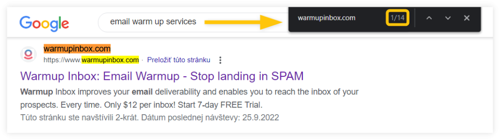WarmupInbox multiple pages ranking example