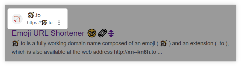 emojis in the URL - example