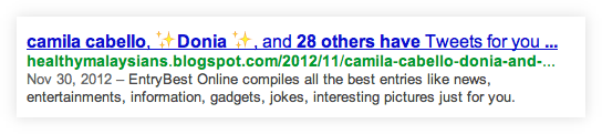 Esempio di risultato Google con Emoji nel 2012 - da Mangools