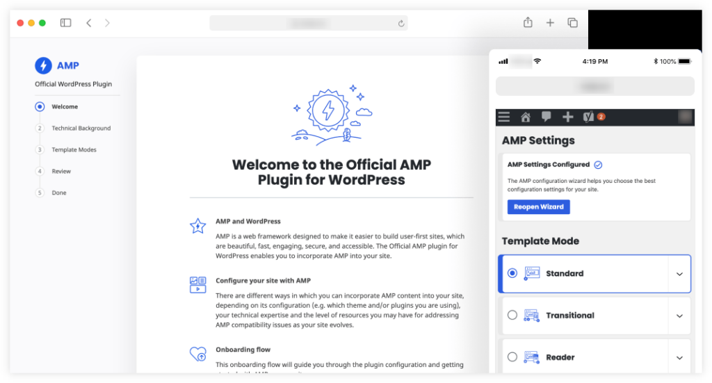 Official AMP plugin for WordPress - example