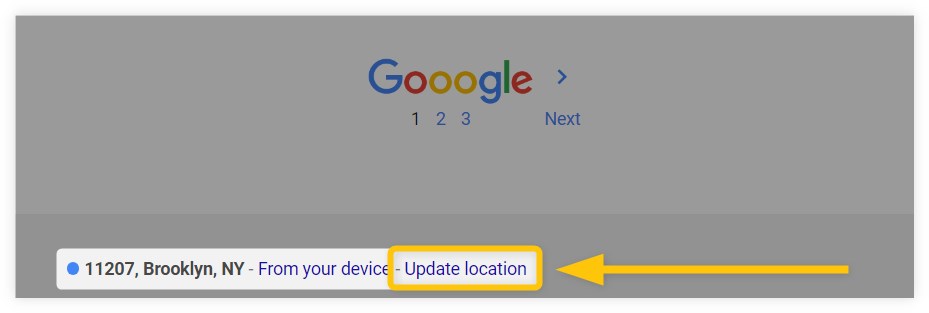 Update your location in Google Search.