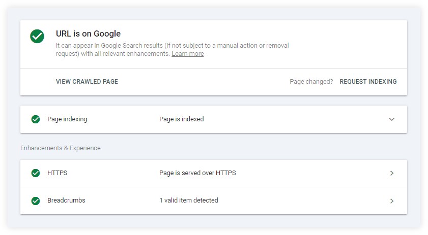 monitoring indexing of orphan pages via GSC - example