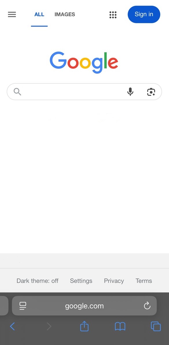 Step 1 - Open your Safari app and go to Google Search