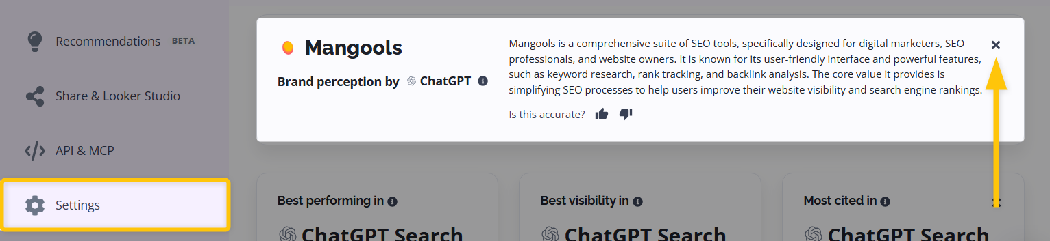 Hiding brand perception card in AI Search Watcher