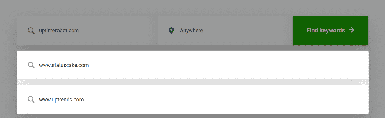 Enter up to 5 competitor domains